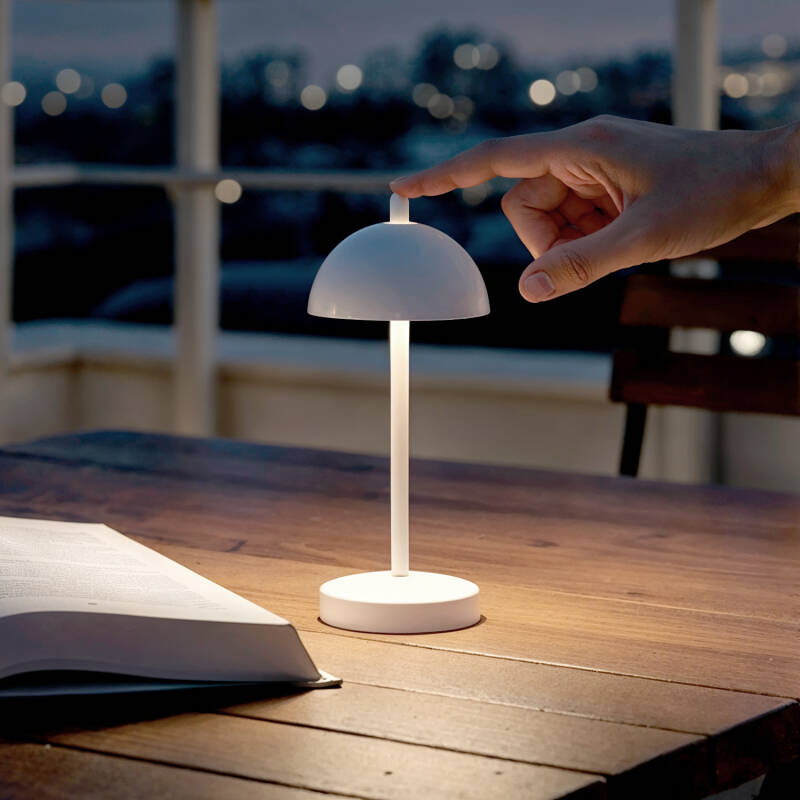 Pirinoa Portable Outdoor Metal LED Table Lamp with Rechargeable Battery
