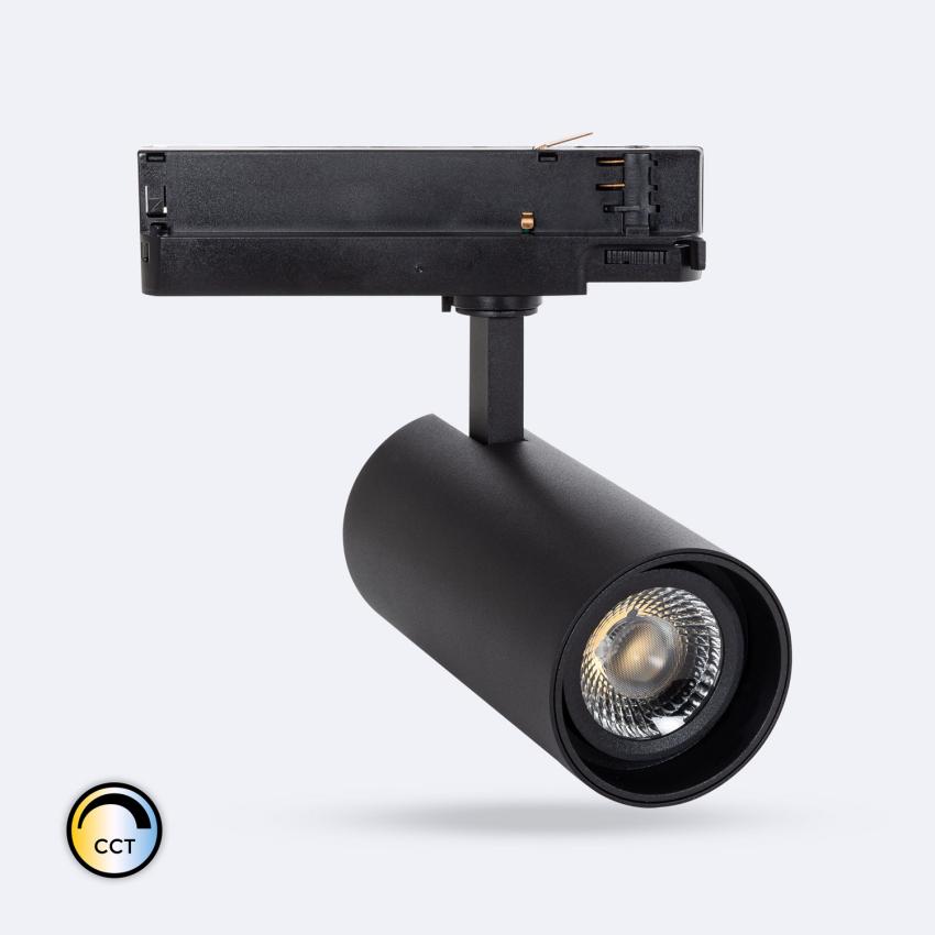 3-Circuit Track LED Spotlight 30W Fasano Dimmable Selectable CCT Black