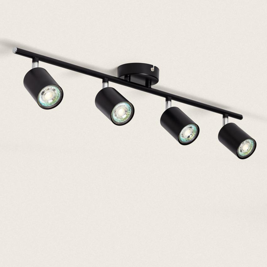 Albus Black 4 Spotlight Metal Directional Ceiling Lamp 