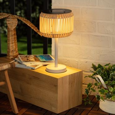 Nygala Rattan Solar Outdoor LED Table Lamp
